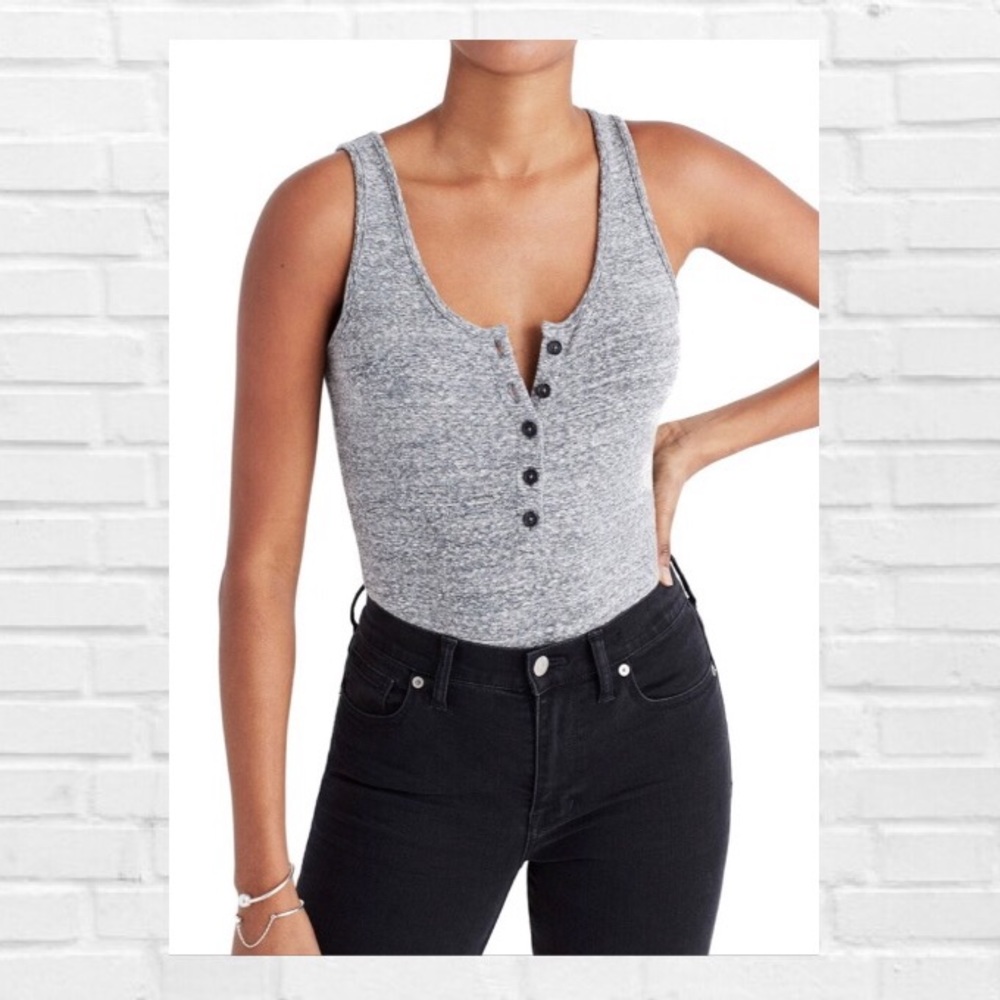 Madewell Indie Henley Grey Bodysuit